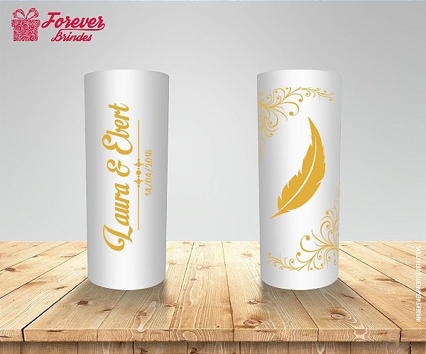 Copo Long Drink Casamento Floral