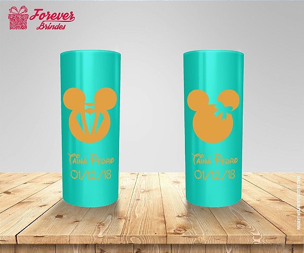 Copo Long Drink Casamento Mickey e Minnie