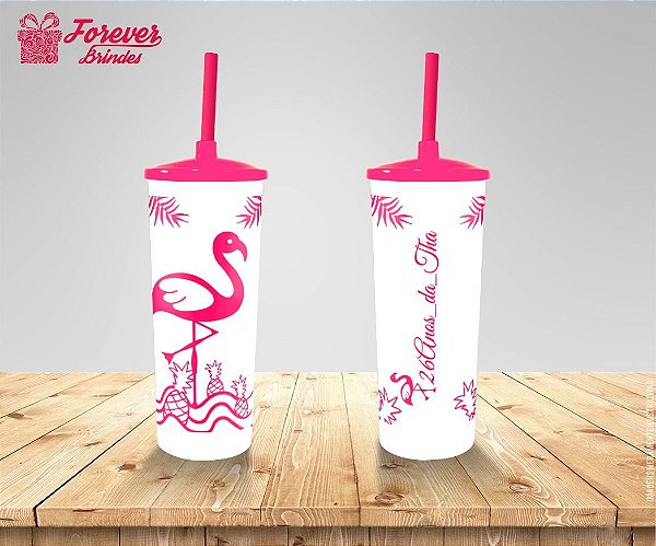 Copo Long Drink Flamingo Festa De Aniversário