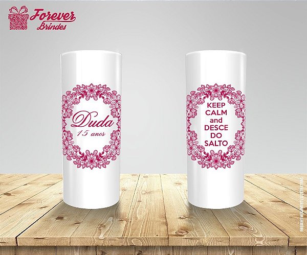 Copo Long Drink Personalizado 15 Anos Rosa