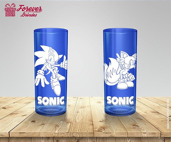 Copo personalizado Long Drink Sonic e Tails