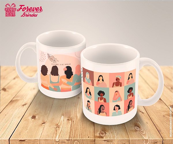 Caneca De Porcelana Dia das Mulheres