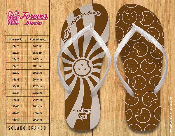 Chinelo Personalizado Empresarial Cookie