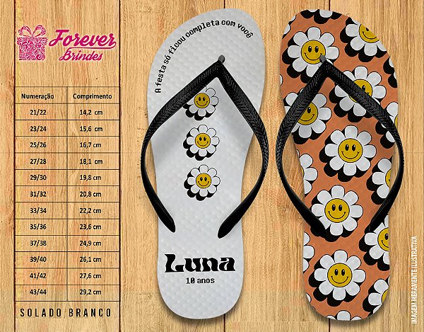 Chinelo Personalizado Aniversário Flor