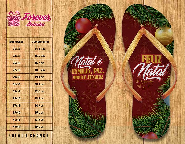 Chinelo Personalizado Feliz Natal