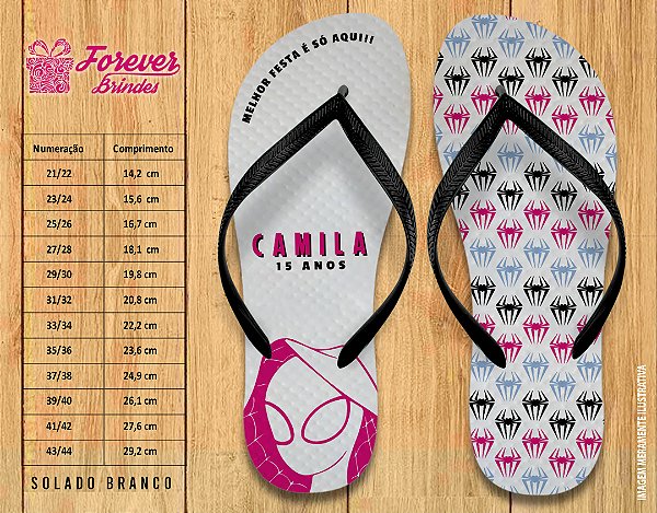 Chinelo Personalizado Spider Gwen Marvel