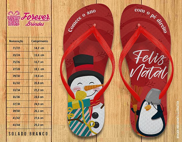 Chinelo Personalizado Feliz Natal