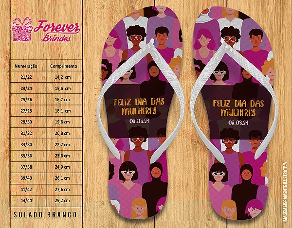 Chinelo Personalizado Dia da Mulher