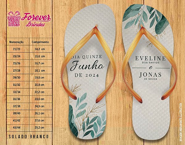 Chinelo Personalizado Casamento