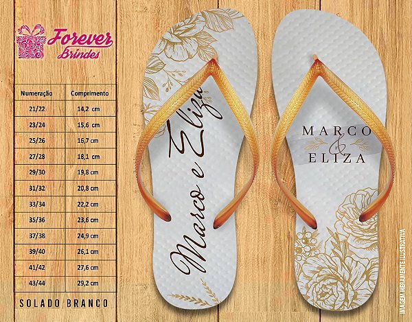 Chinelo Personalizado Casamento