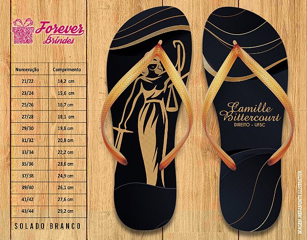 Chinelo Personalizado Formatura de Direito