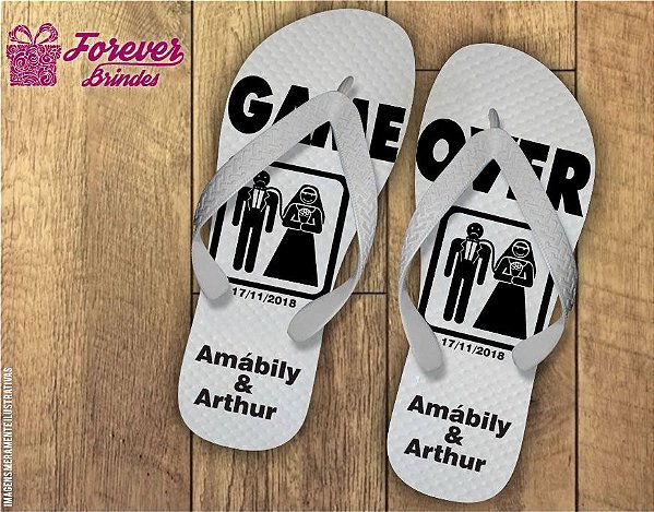 Chinelo De Casamento Game Over