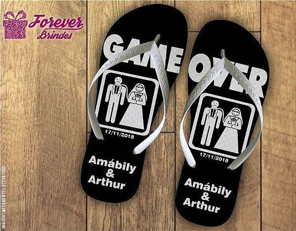 Chinelo De Casamento Game Over