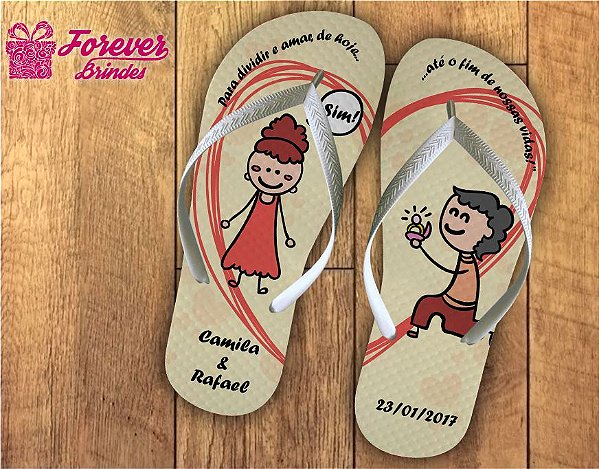 Chinelo De Casamento Caricatura