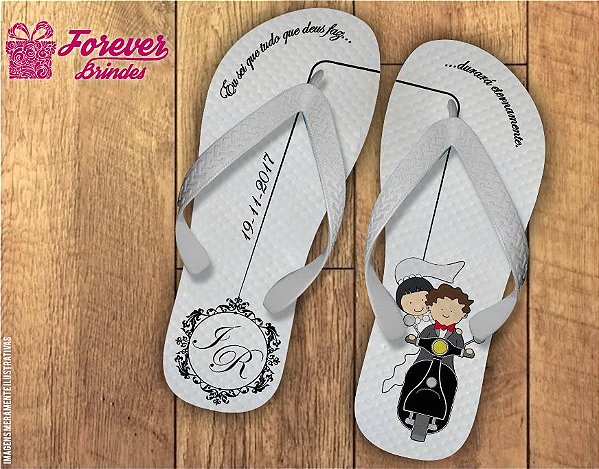 Chinelo De Casamento Caricatura