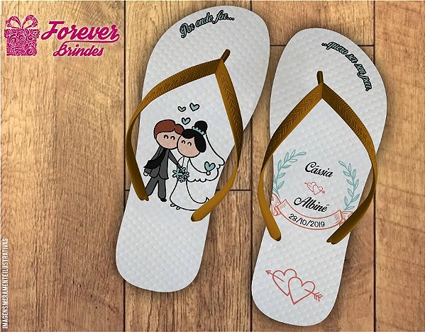 Chinelo De Casamento Caricatura