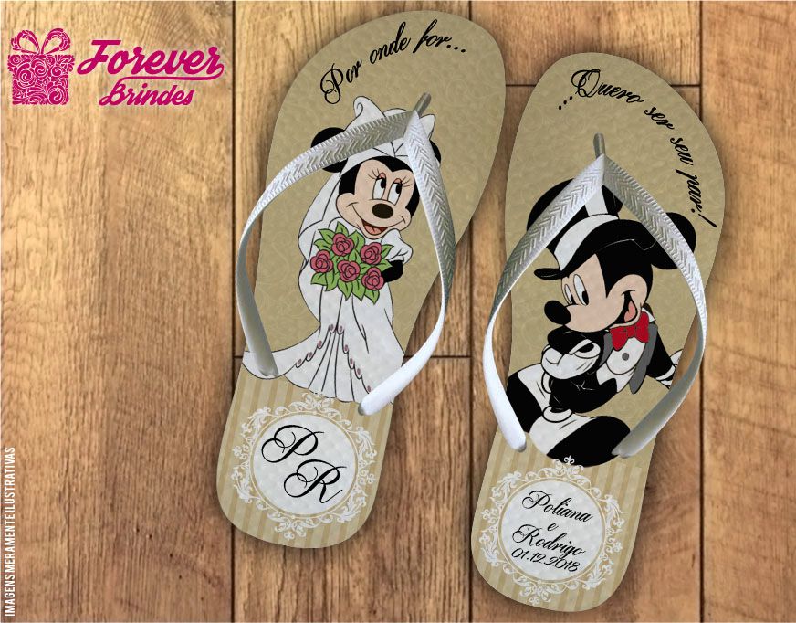 Chinelo De Casamento Mickey e Minnie