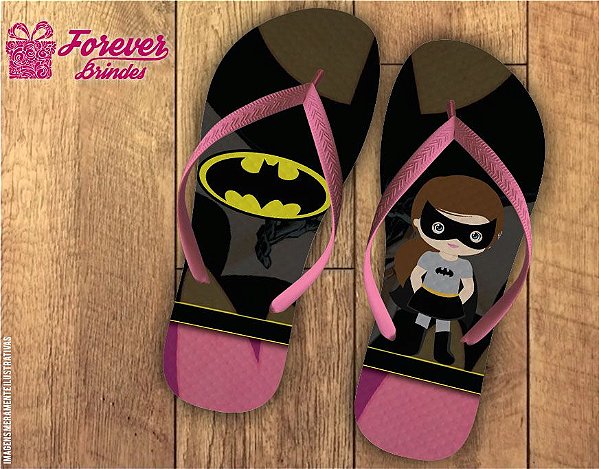 Chinelo De Aniversário Infantil Batman Menina