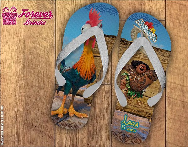 Chinelo De Aniversário Infantil Moana Menino