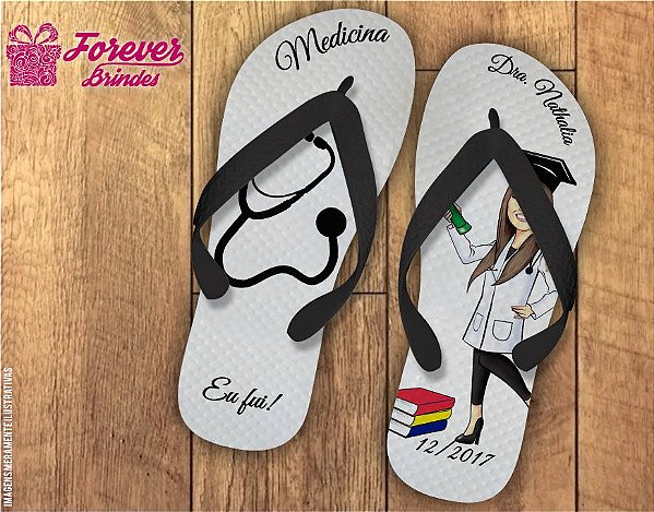 Chinelo Formatura Medicina Caricatura Forever Brindes