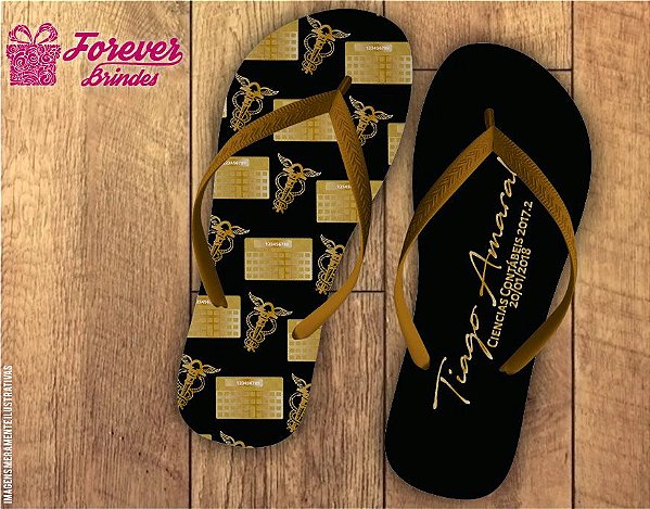 Chinelo Formatura Ciências Contábeis Dourado