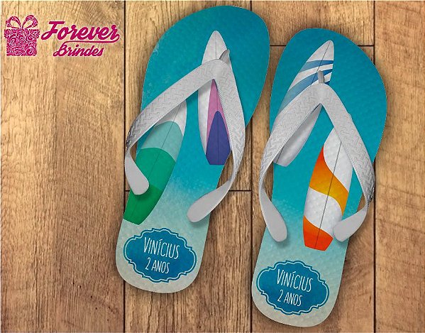 Chinelo De Aniversário Infantil Pranchas De Surf