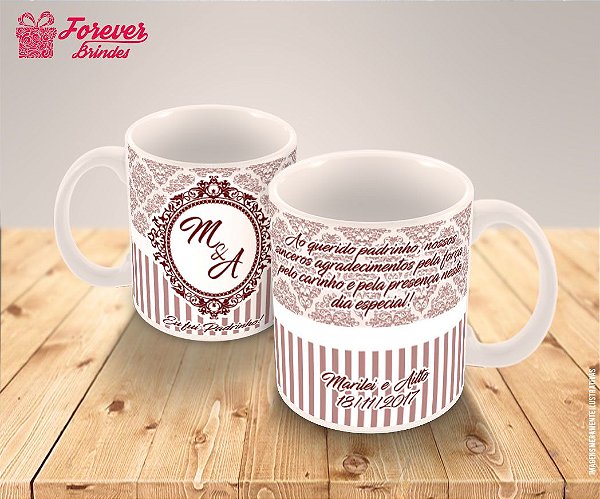 Caneca Personalizada Casamento Arabesco