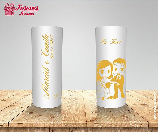 Copo Long Drink Casamento Caricatura