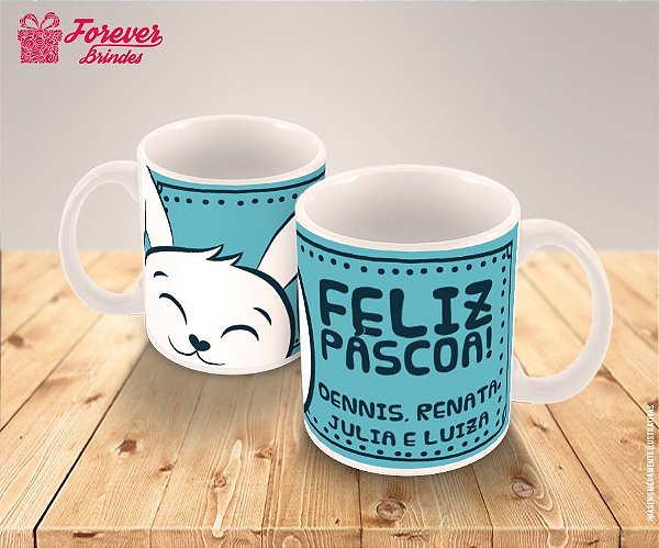 Caneca Porcelana Estampada Pascoa