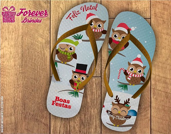 Chinelo De Natal Corujas