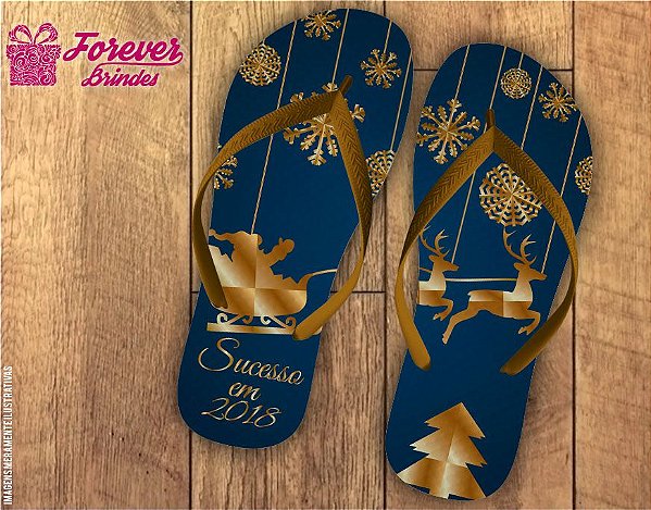 Chinelo De Natal Dourado