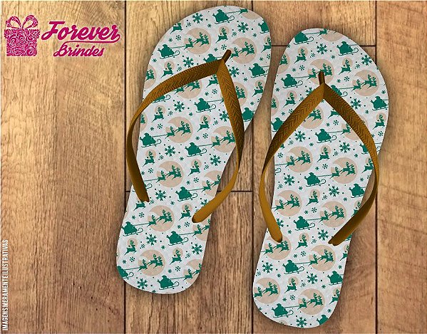 Chinelo De Natal Flocos De Neve