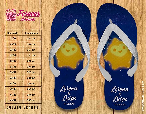 Chinelo Personalizado Aniversário wish o poder dos desejos