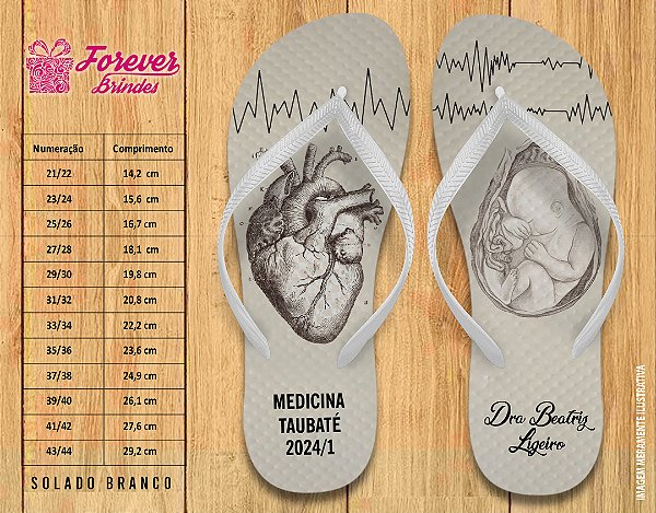 Chinelo Personalizado Formatura de Medicina