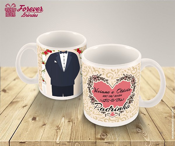 Caneca de Porcelana Personalizada Casamento