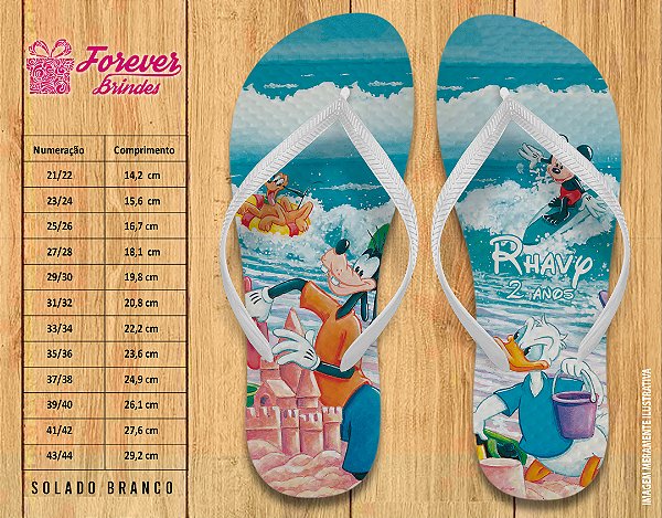 Chinelo Personalizado Aniversário MICKEY