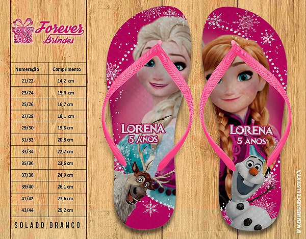 Chinelo Personalizado Aniversário FROZEN