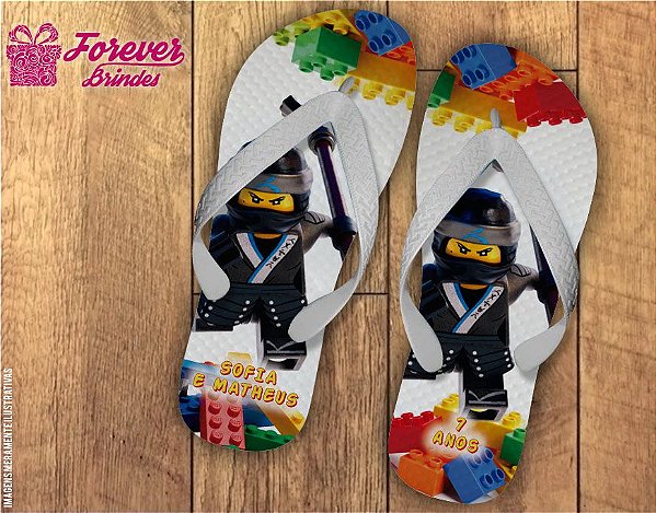 Chinelo De Aniversário Infantil Ninja Lego