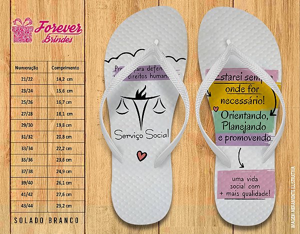 Chinelo Personalizado Formatura de Serviço Social