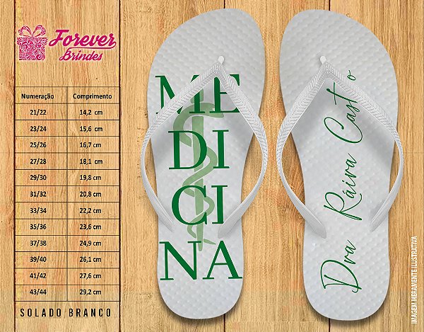 Chinelo Personalizado Formatura de Medicina