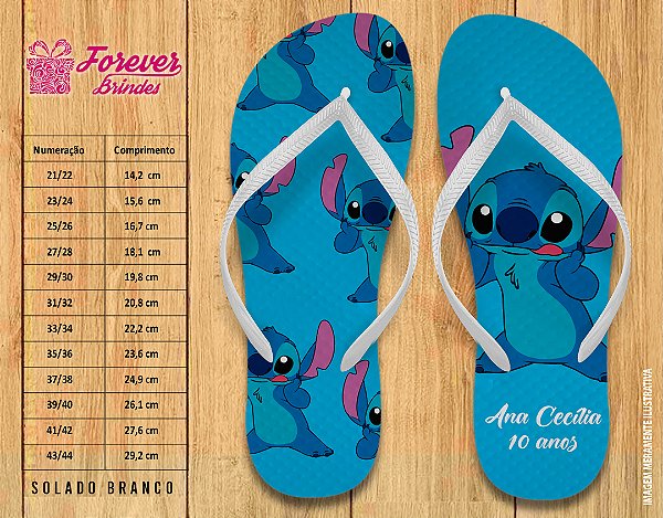 Chinelo Personalizado aniversário stitch