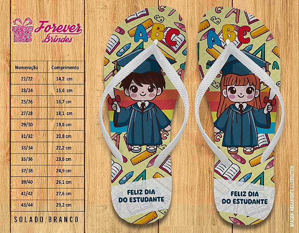 Chinelo Personalizado Dia do Estudante