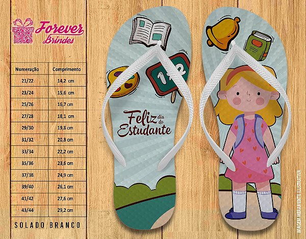 Chinelo Personalizado Dia do Estudante