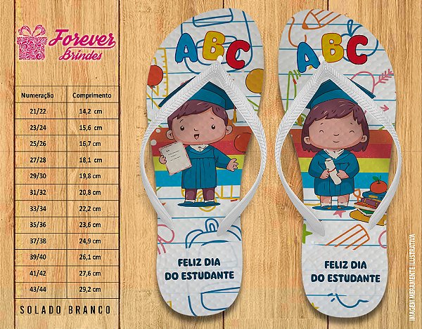 Chinelo Personalizado Dia do Estudante