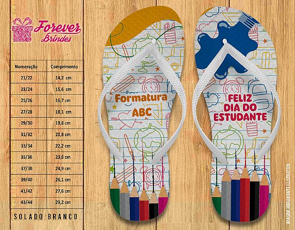 Chinelo Personalizado Dia do Estudante