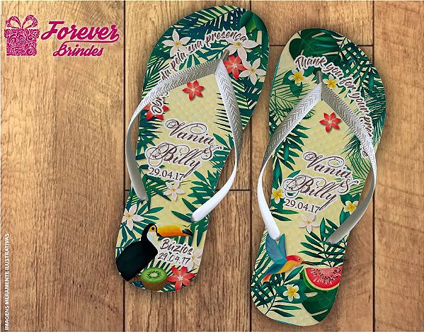 Chinelo casamento natureza