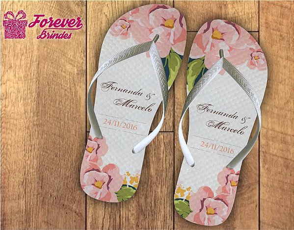 Chinelo casamento flor esporinha