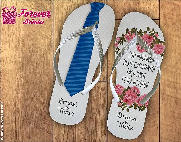 Chinelo casamento um amor de madrinha