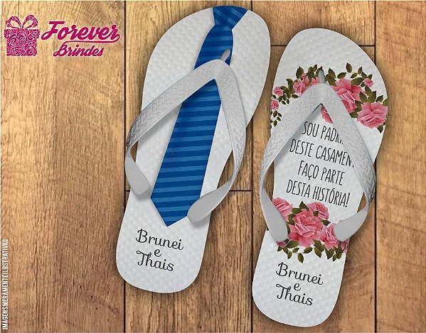 Chinelo casamento um amor de padrinho