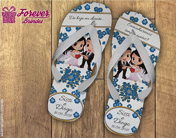 chinelo casamento azul céu